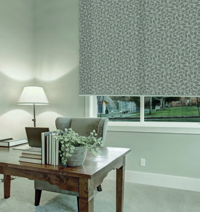 Designer Fantasy White Dimout Roller Blind - Image 3