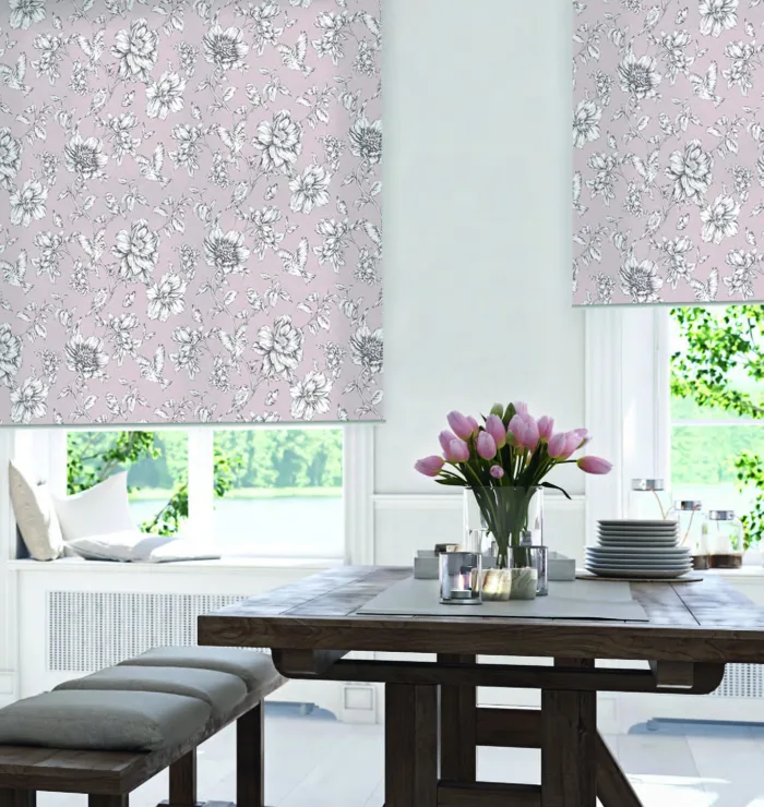 Designer Flower Bird Meadow Dimout Roller Blind