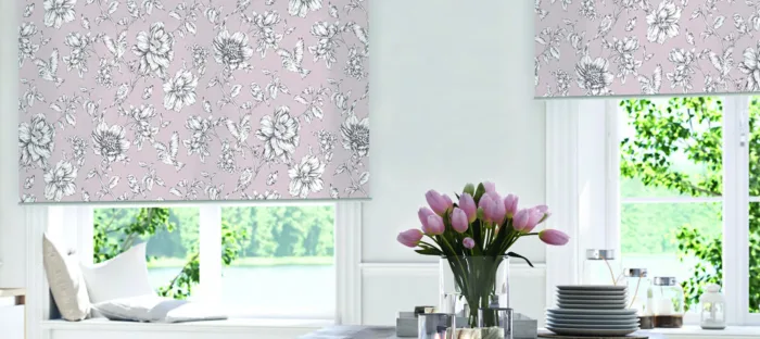 Designer Flower Bird Meadow Dimout Roller Blind