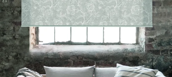 Designer Lovely Villa Smoky Grey Dimout Roller Blind