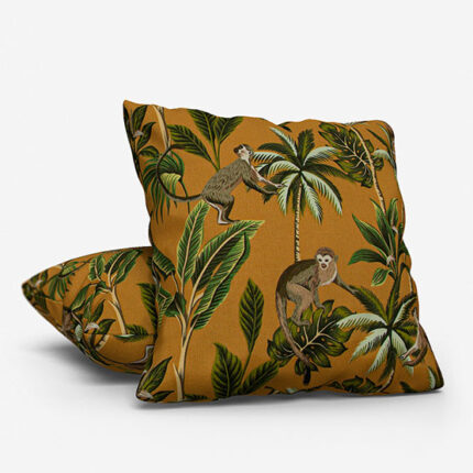 Fryetts Monkey Ochre Cushion
