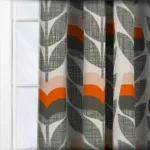 Orla Kiely Rosebud Orange Curtain - Image 3