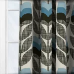 Orla Kiely Rosebud Powder Blue Curtain - Image 3